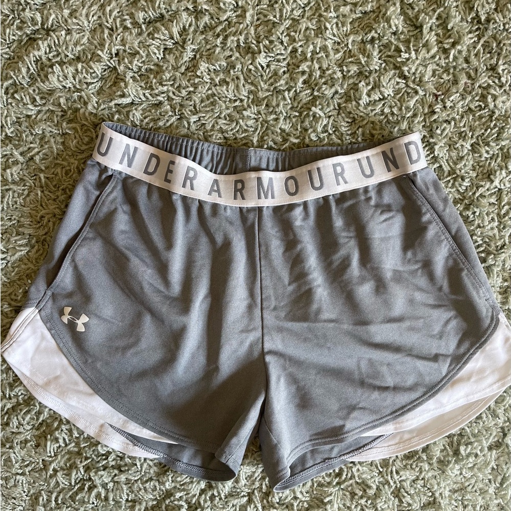 Under Armour Women's Athletic Gray and White Shorts